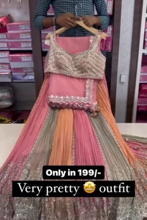 Multi Color Heavy Embroidered Lehenga Choli