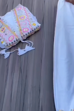 Impressive White Color Embroidery With Sequence Work Gown