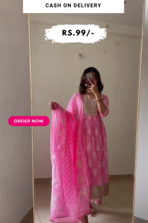 Cotton Chest Embroided Straight Kurti With Ethinc Bottom and Dupatta