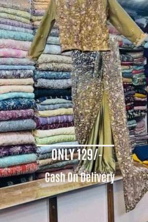 Yellow Ready to Wear Saree With Baahar-e-siah Blouse