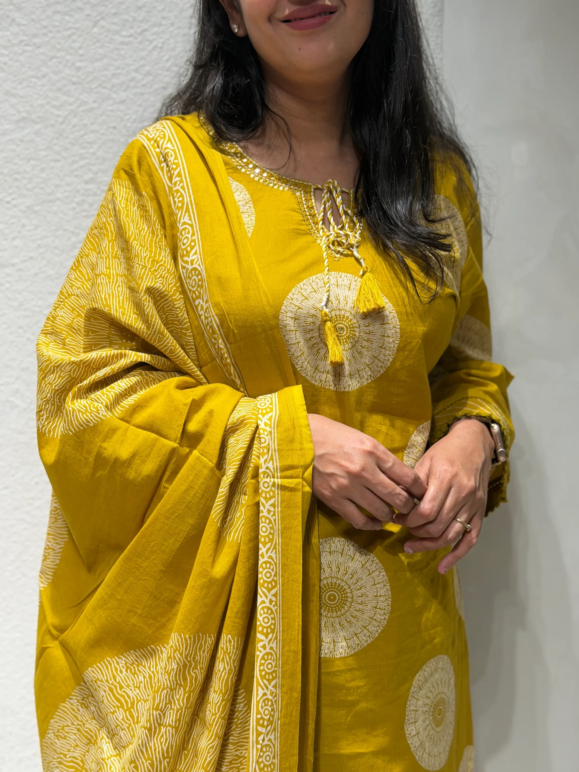 Premium Cotton Suit Set – Yellow - Image 5