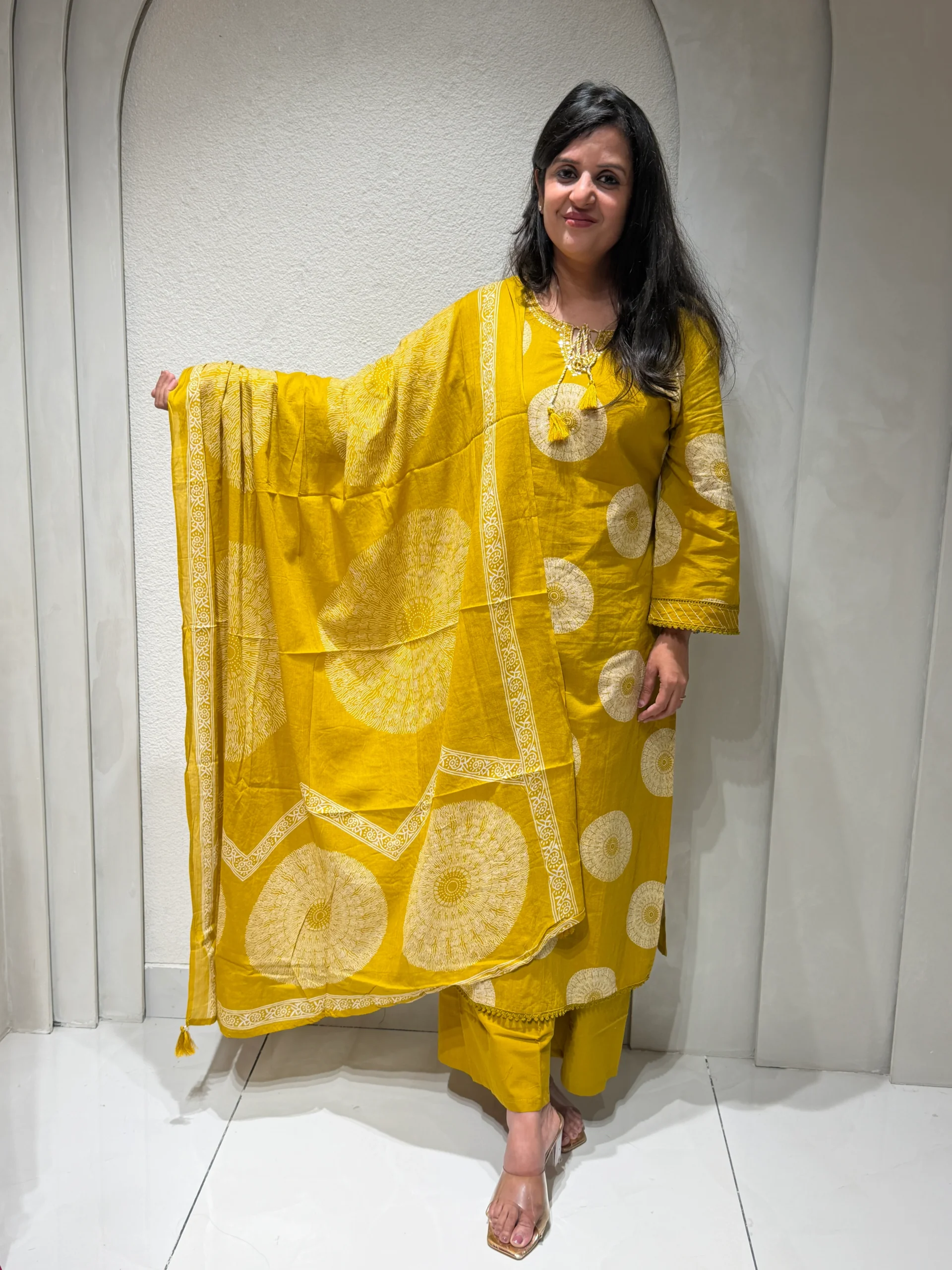 Premium Cotton Suit Set – Yellow - Image 6