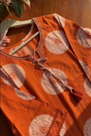 Premium Cotton Suit Set – Orange